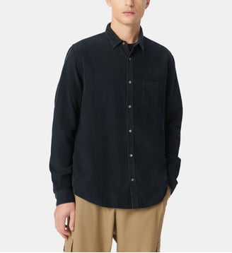 Chemise coton bio velours milleraies - Ikks - Bleu marine