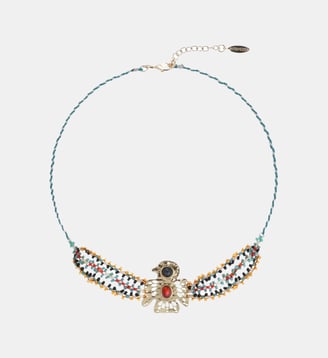 Collier perles avec cabochon oiseau STUNNER - Hipanema - Jade