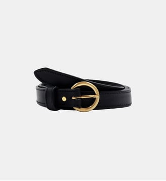Ceinture boucle d'or cuir lisse - Jules & Jenn - Noir
