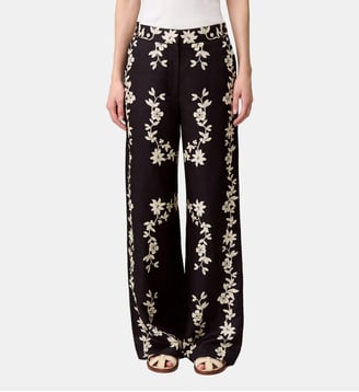 Pantalon large fleurs - Claudie Pierlot - Print fonce