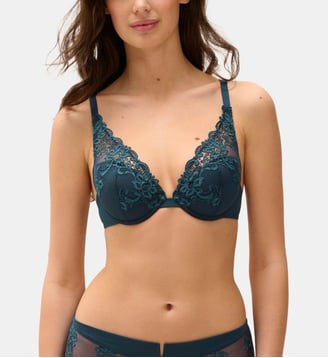 Soutien-gorge push-up décolleté plongeant - Bleu Prestige - Simone Pérèle - Bleu