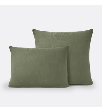 Taie d'oreiller unie gaze de coton La Redoute Interieurs