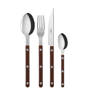 Set de 4 couverts de table, Bistrot - Sabre - Chocolat