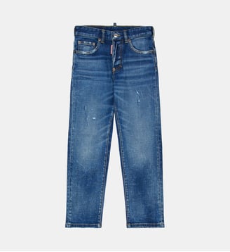 Jean slim bleu moyen avec abrasions - 642 Jean Dsquared2