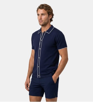 Chemise à manches courtes en coton et soie Ron Dorff