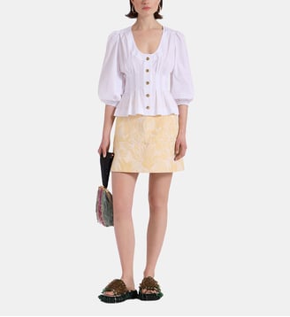 Jupe Short Iris Jacquard Yellow - La DoubleJ - Jaune