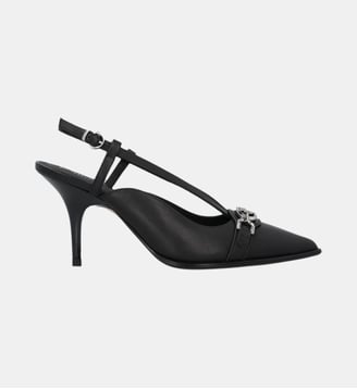 Escarpins à bandoulière en cuir nappa avec sangles et talon aiguille - Pinko - Limousine noire