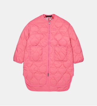 Veste matelassée avec logo imprimé - Diesel Kids - Rose bégonia