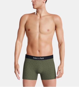 Boxer imprimé en coton - Eden Park - Vert olive
