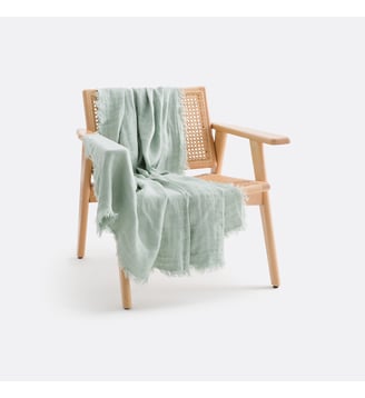 Plaid lin lavé - La Redoute Interieurs - Vert d'eau