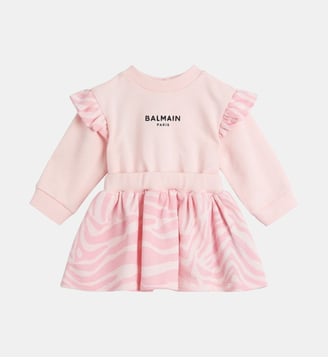 Robe en jersey à volants - Balmain - Rose