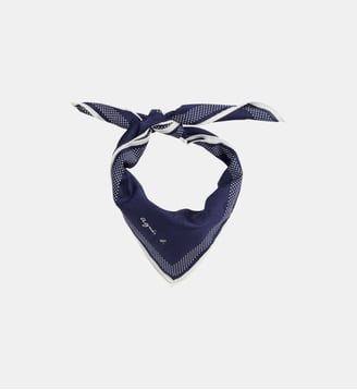 bandana Jacquard imprimé en coton bleu - Agnès b. - Noir