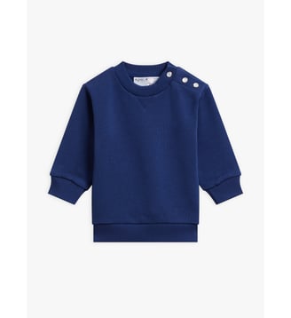 sweat Cup pression en molleton gris chiné - Agnès b. - Bleu saint malo
