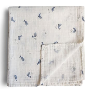Maxi lange en coton bio - Mushie - Bleu