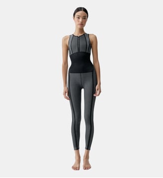 Combinaison de sport Selva effet gainant - Born Living Yoga - Noir gris moyen