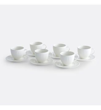 Lot de 6 tasses à café et sous-tasses - La Redoute Interieurs - Blanc