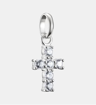 Pendentif Charm croix avec pierres blanches Connect - Thomas Sabo - Argent