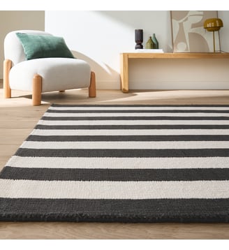Tapis rayé - La Redoute Interieurs - Gris foncé