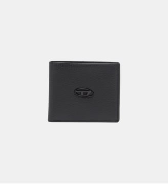 Portefeuille à deux volets en cuir grainé - Diesel - Noir