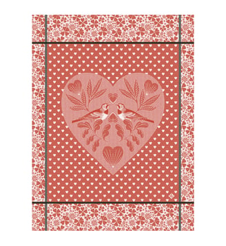 Torchon Amour - Le Jacquard Francais - Coquelicot