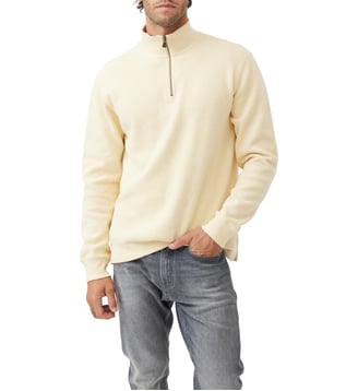 Sweatshirt droit en coton à col zip Alton Ave - Rodd & Gunn - Citron