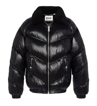 Doudoune Collin effet brillant - Schott - Noir
