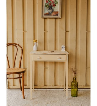 Console en bois beige Francine N°1577- Produit chiné - Debongout - Beige