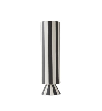 Vase en grès à rayures - OYOY - Noir
