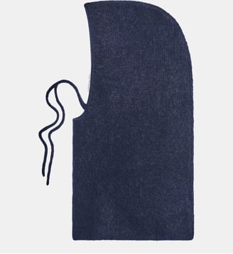 Cagoule en laine à côtes - DEWI - Pablo - Marine
