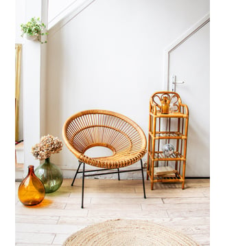 Fauteuil en rotin Jakob N°259- Produit chiné - Debongout - Bois