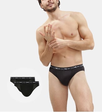 Lot de 2 Slips Coton Strech - Dim - Noir