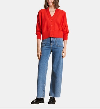 Gilet ample en maille fine - La Fée Maraboutée - Jaspe