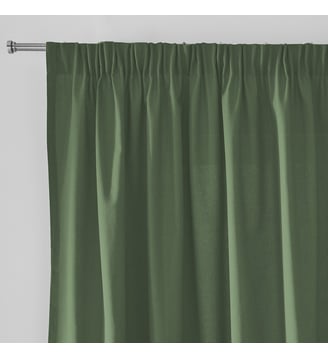 Rideau pur coton, à galon fronceur et wave - La Redoute Interieurs - Vert eucalyptus