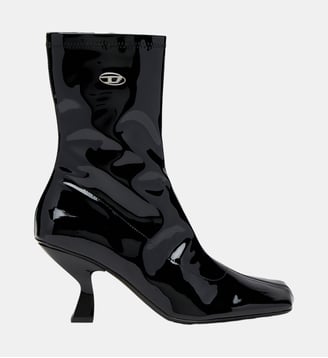 D-Amber-Bottines en PU stretch verni - Diesel - Noir