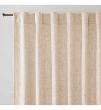 Rideau polyester aspect tramé, pattes cachées - La Redoute Interieurs - Naturel