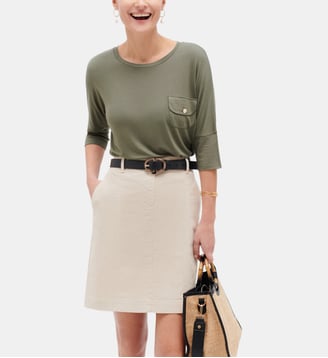 Jupe lazuna b - Motif uni - Coupe droite - Caroll - Sable