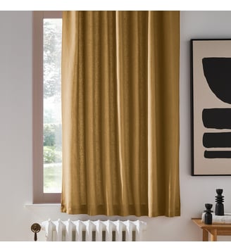 Rideau radiateur lin lavé pattes cachées - La Redoute Interieurs - Bronze