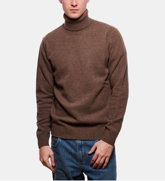 Pull col roulé taupe en laine et cachemire - Atelier Privé - Taupe