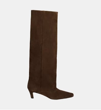 Bottes hautes en suède - Sandro - Marron
