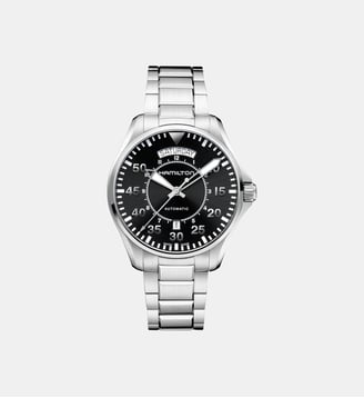 Montre automatique Khaki aviation Noir H64615135 - Hamilton - Argenté