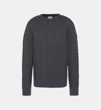 Pull col rond maille torsadée - Schott - Anthracite