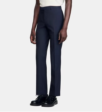 Pantalon de costume en laine - Sandro - Marine