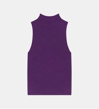 Top slim sans manches en cachemire et soie - Bompard - Cyclamen
