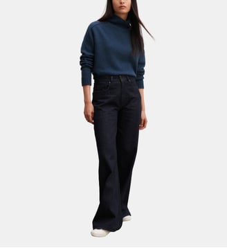 Jean large en coton denim - Bompard - Bleu indigo