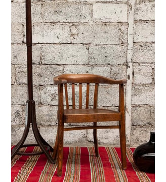 Fauteuil administratif en bois Ernest N°1503- Produit chiné - Debongout - Marron