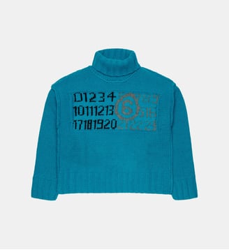 Col roulé avec logo - MM6 Maison Margiela - Bleu turquoise