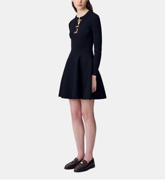 Robe courte maille nœuds - Claudie Pierlot - Noir