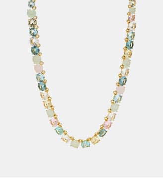 Collier ras de cou pierres rondes la diamantine acqua azzura - Les Néréides - Bleu