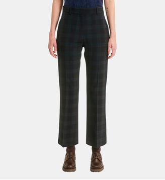 Pantalon slim 7/8 à carreaux - MISY - Pablo - Marine