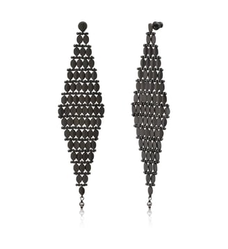 Boucles d'oreilles longues tiges percées  XXL  - Babylone - Satellite - Gris